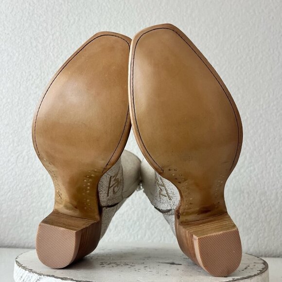 Rod Patrick Womens Cowboy Booties 8.5 A White Cowgirl Western Short Ankle Boots - Picture 8 of 12